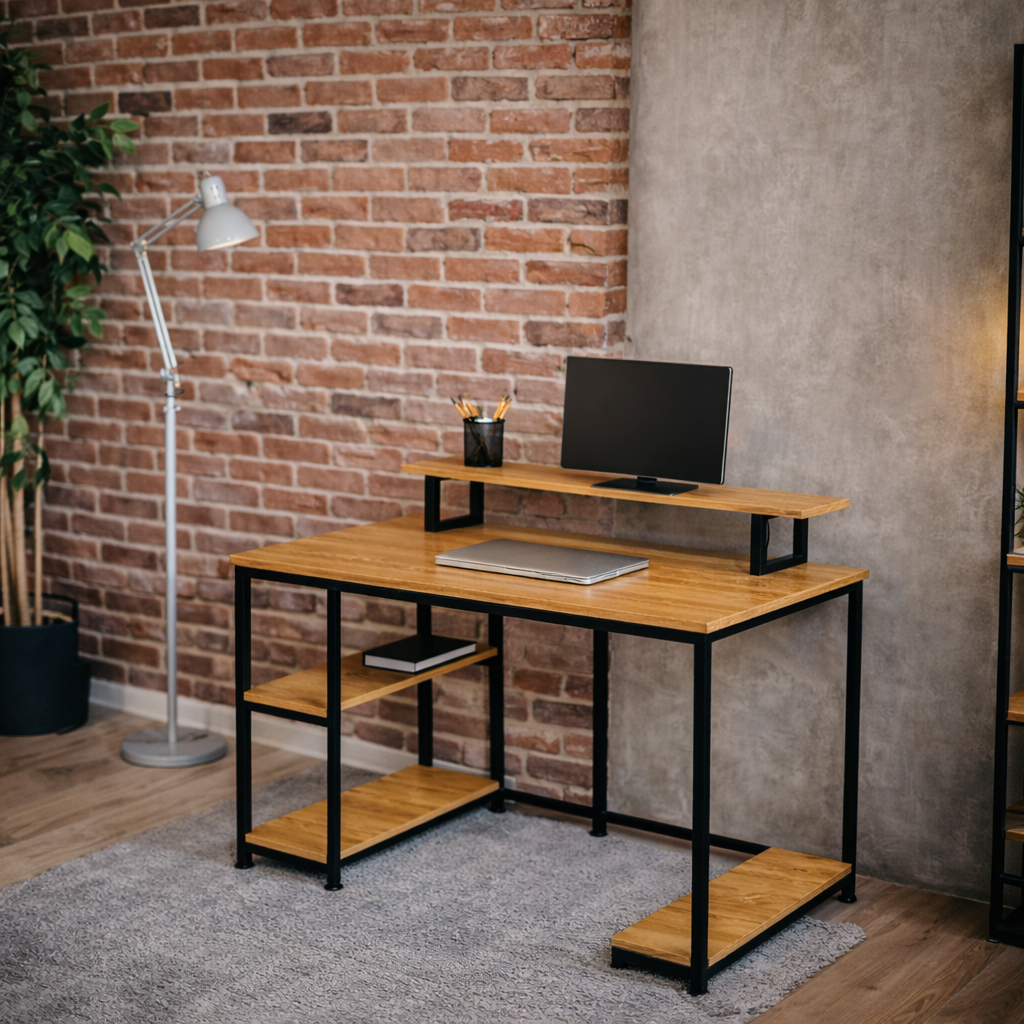Рабочий стол с полками